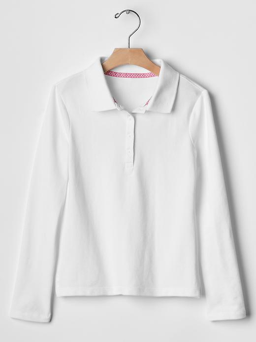 1 of 8 showing, with the color white of product Solid pique polo