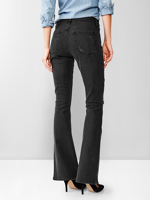 Image number 2 showing, 1969 resolution destructed black skinny flare jeans