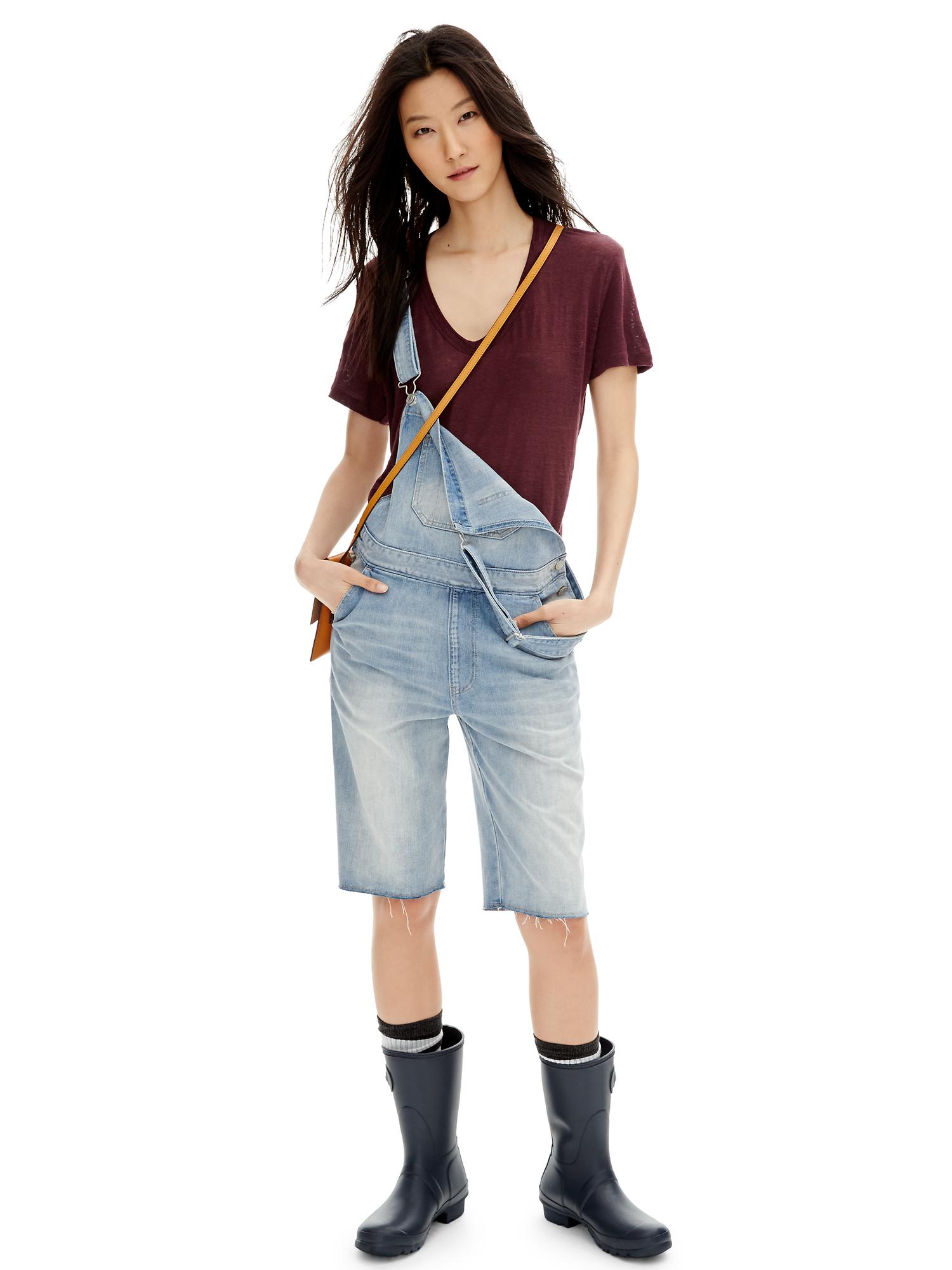 Женские комбинезоны Gap 1969 denim short overalls — фото 6