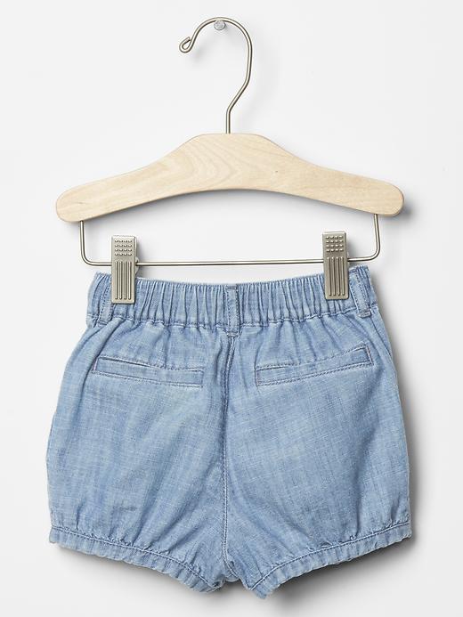 2 of 8 showing, with the color denim of product Pull-on chambray bubble shorts
