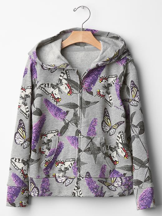 1 of 8 showing, with the color light heather gray of product Printed zip hoodie