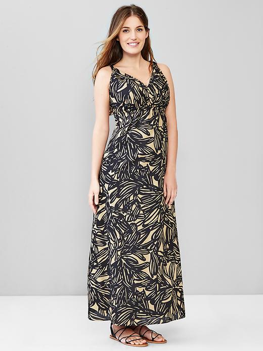 1 of 8 showing, with the color NEUTRAL BANANA PRINT of product Print maxi dress