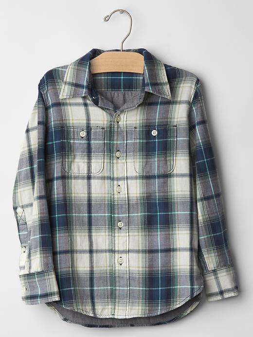 Image number 3 showing, Plaid double-weave convertible shirt