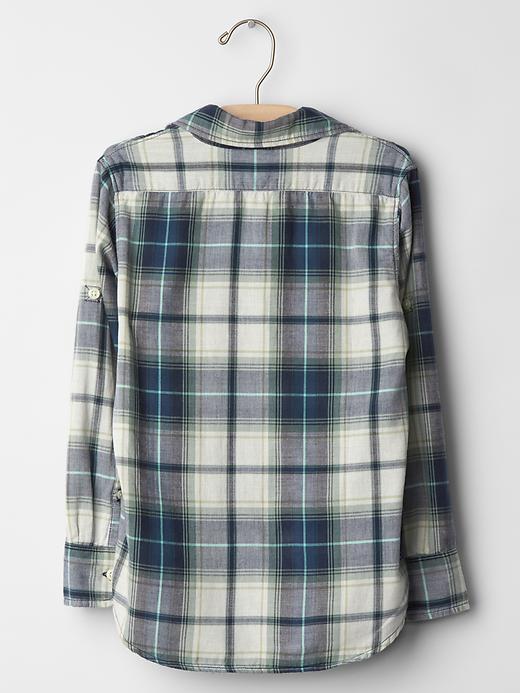 Image number 2 showing, Plaid double-weave convertible shirt