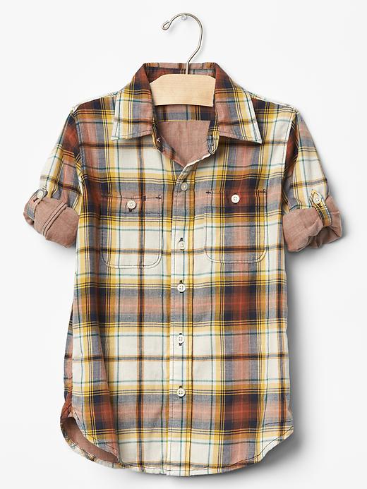 Image number 5 showing, Plaid double-weave convertible shirt