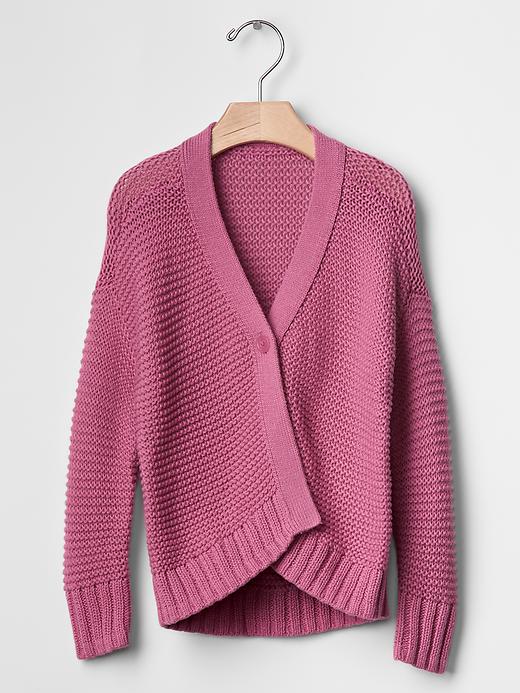 Image number 1 showing, Textured hi-lo cardigan