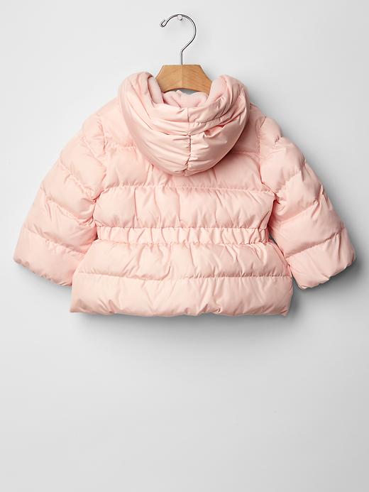 View large product image 2 of 2. Warmest bow peplum puffer