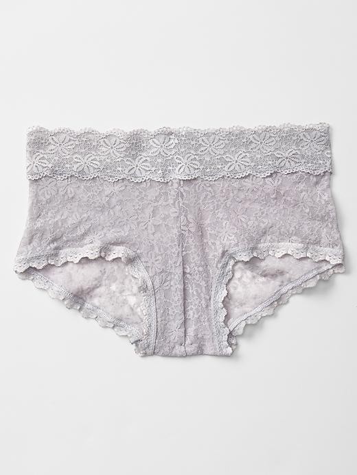 2 of 8 showing, with the color hint of lilac of product Sheer lace shorty