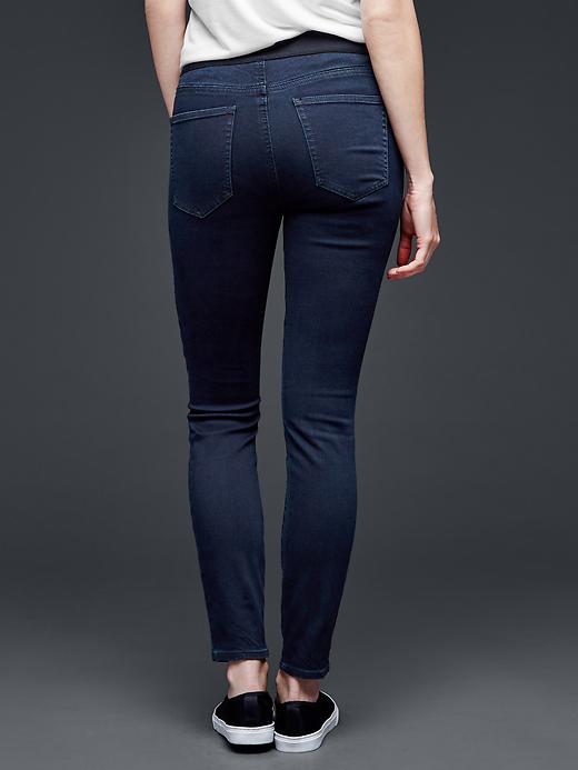 2 of 8 showing, with the color blue black of product 1969 resolution pull-on legging jeans