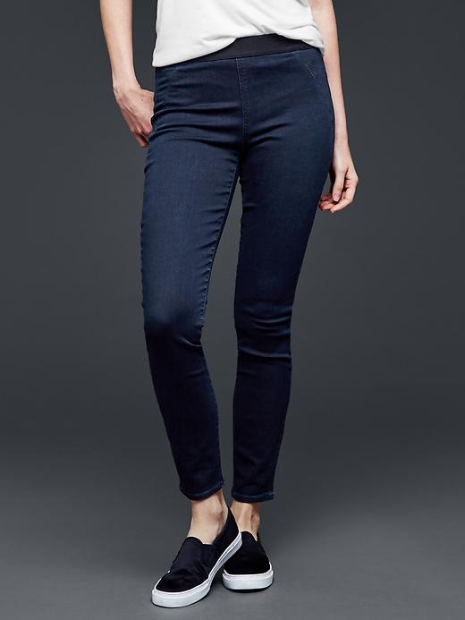1 of 8 showing, with the color blue black of product 1969 resolution pull-on legging jeans