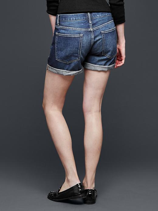 2 of 8 showing, with the color medium indigo of product 1969 sexy boyfriend denim shorts