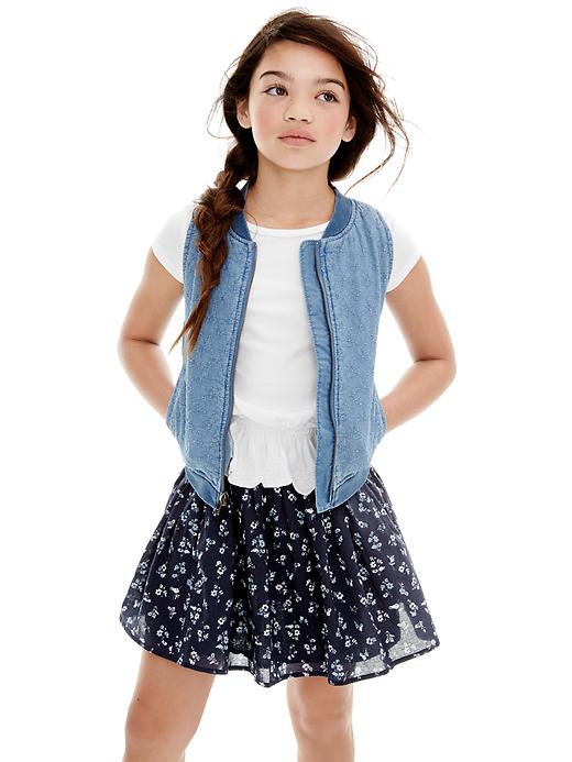 2 of 8 showing, with the color white of product Embroidered peplum tee