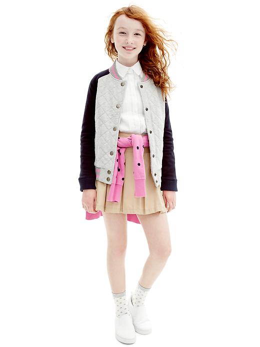 2 of 8 showing, with the color wicker of product Kids Uniform Essential Skirt in Stretch Ponte
