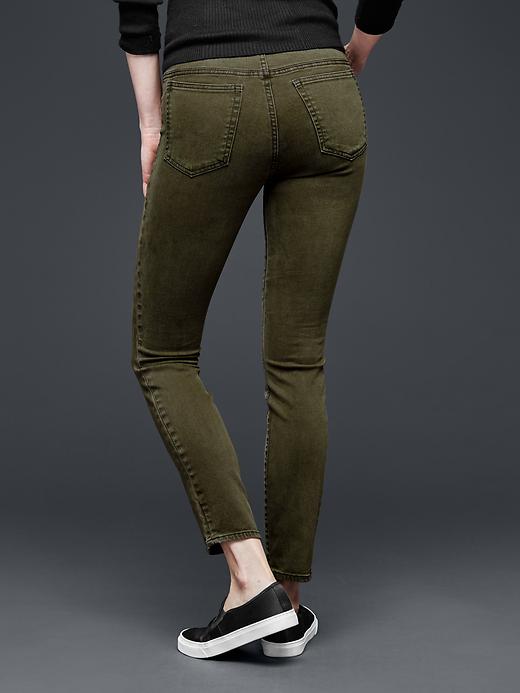 2 of 8 showing, with the color black moss of product 1969 resolution pull-on seamed legging jeans