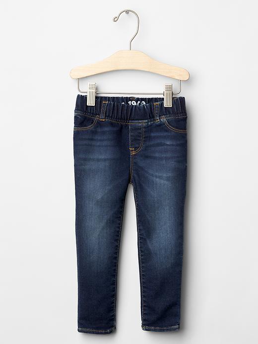 1 of 8 showing, with the color denim of product 1969 super soft indigo pull-on legging jeans