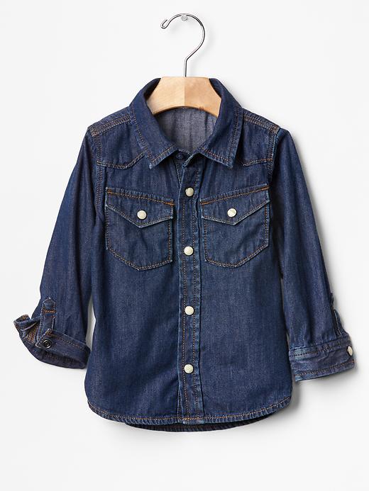 View large product image 1 of 2. 1969 denim western shirt
