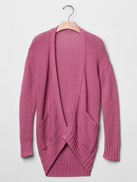 1 of 8 showing, with the color pink raspberry of product Cocoon open cardigan