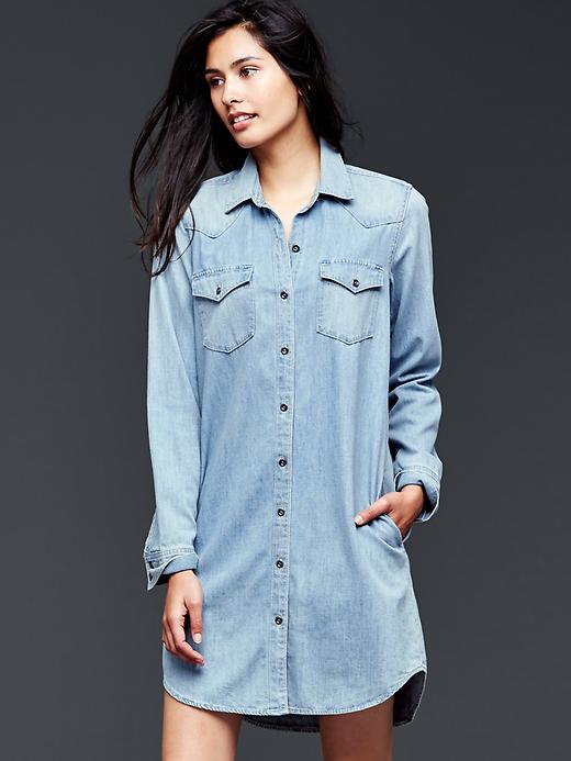1969 denim western shirtdress