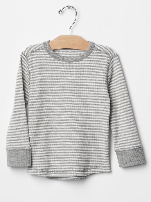 View large product image 1 of 1. Stripe slub waffle tee