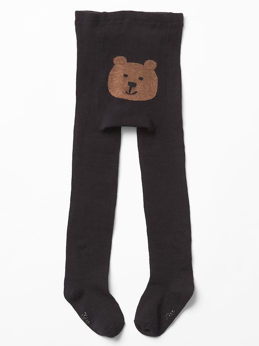1 of 8 showing, with the color true black of product Toddler Bear Tights