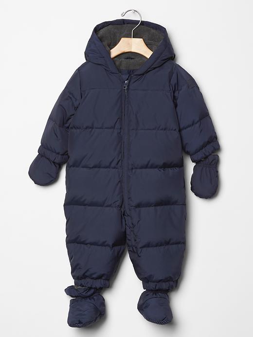 1 of 8 showing, with the color dark night of product Warmest down snowsuit