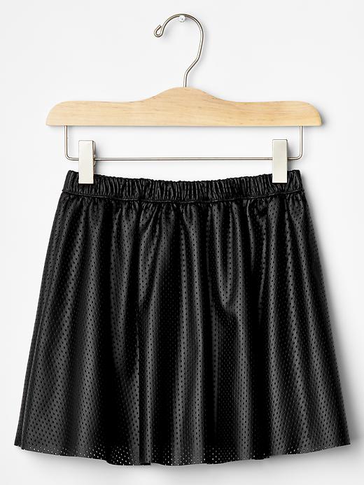 Perforated faux leather flippy skirt | Gap