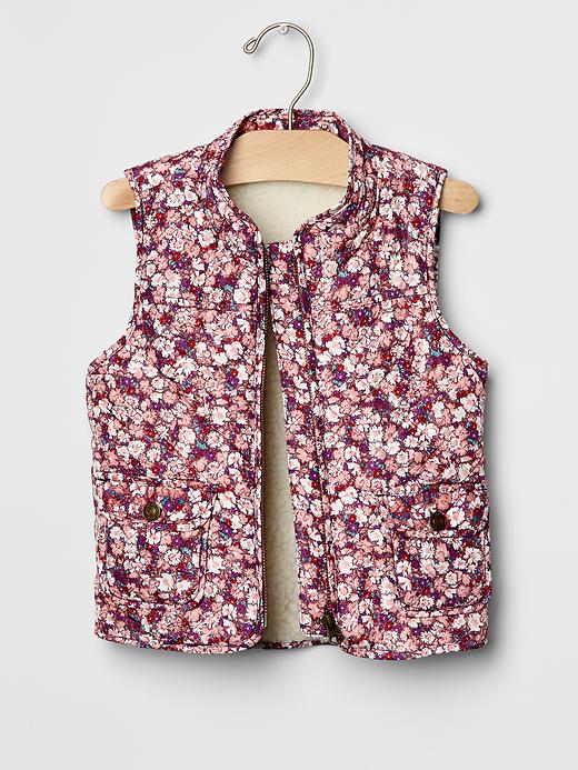 Image number 1 showing, Floral quilted vest