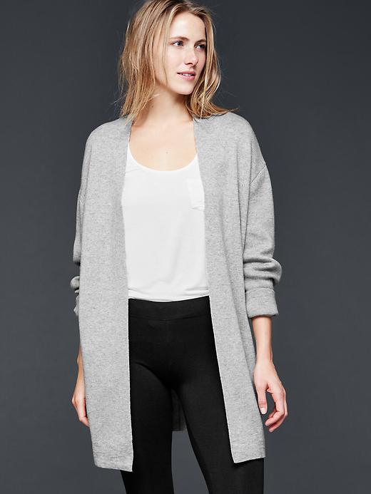 1 of 8 showing, with the color light heather gray of product Pure Body open cardigan