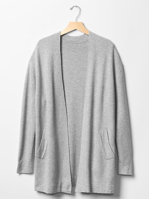 2 of 8 showing, with the color light heather gray of product Pure Body open cardigan