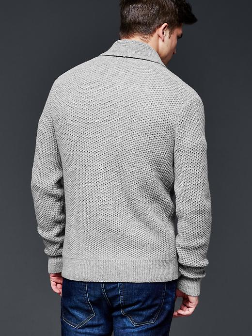 2 of 8 showing, with the color light gray of product Toggle lambswool shawl cardigan