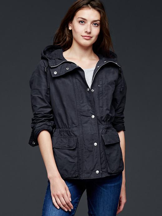 View large product image 1 of 1. Nylon utility hooded jacket