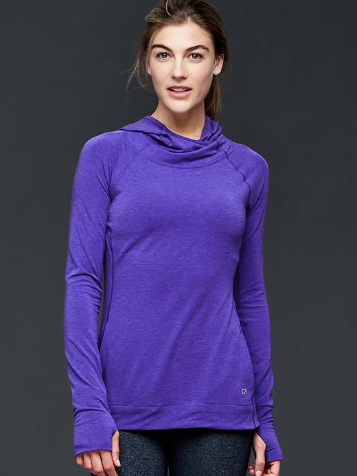 1 of 8 showing, with the color purple paradise of product GapFit Breathe Hoodie