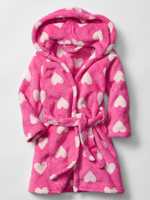 View large product image 1 of 2. Fleece heart sleep robe