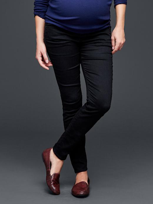 1 of 8 showing, with the color matte black of product STRETCH 1969 full panel true skinny jeans
