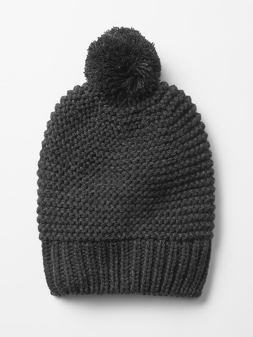 1 of 8 showing, with the color charcoal of product Boyfriend link-stitch hat