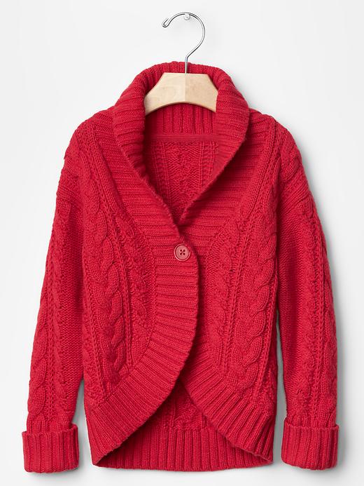 View large product image 1 of 2. Cable knit cocoon cardigan