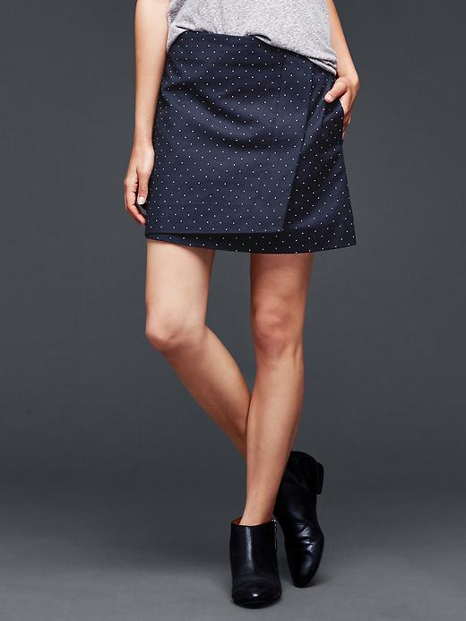 1 of 8 showing, with the color polka dots of product Dot wrap mini skirt