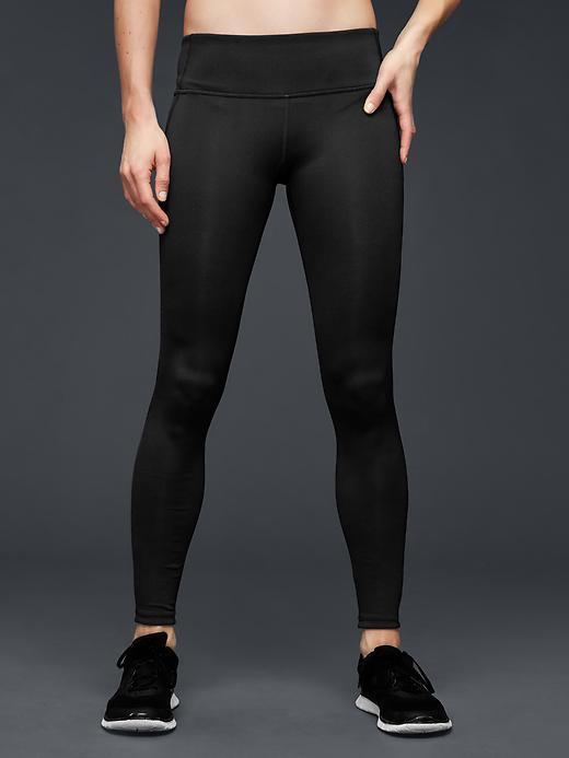 1 of 8 showing, with the color true black/grey of product GapFit gFast reversible leggings