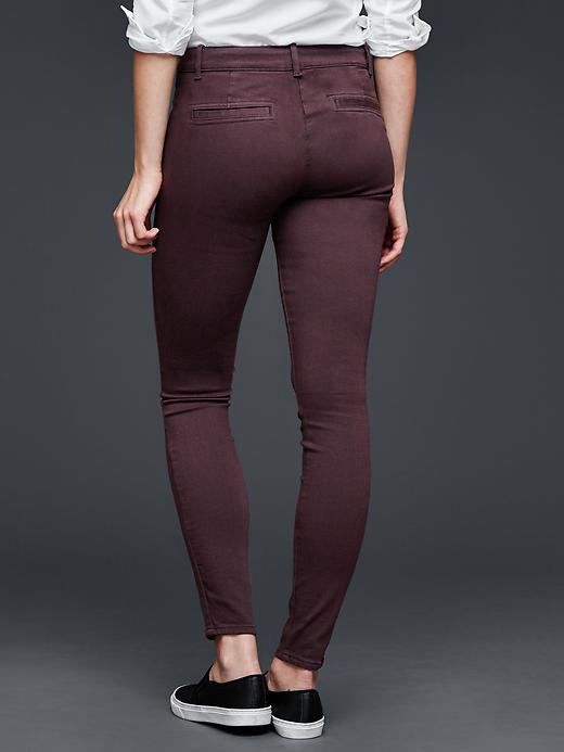 2 of 8 showing, with the color birch beer of product Modern stretch zip skinny legging pants