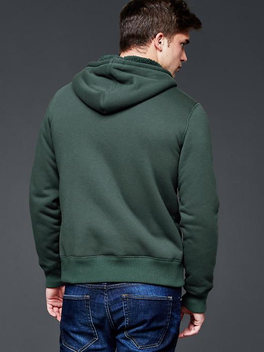 2 of 8 showing, with the color campus green of product Sherpa zip hoodie