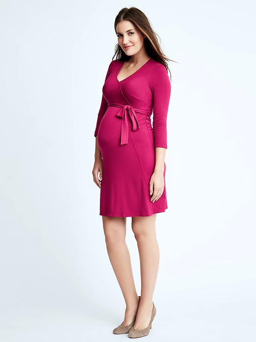 Three-quarter sleeve wrap dress | Gap