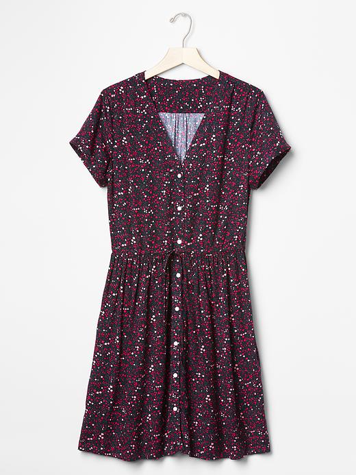 gap floral shirt dress Gap light blue shirt sleeve dress with red, blue, yellow flowers. Size Cloud & Bunny