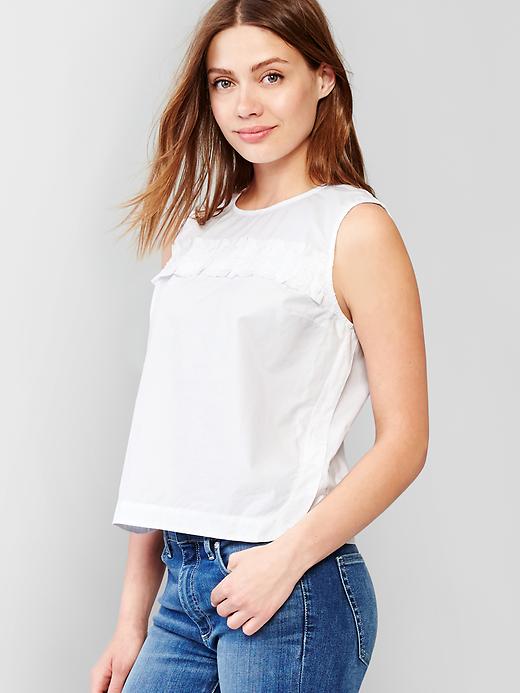 Image number 1 showing, Poplin sleeveless top
