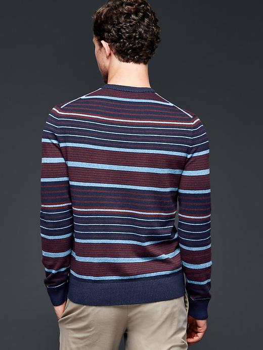 2 of 8 showing, with the color navy multistripe of product Cotton cashmere multi-stripe sweater