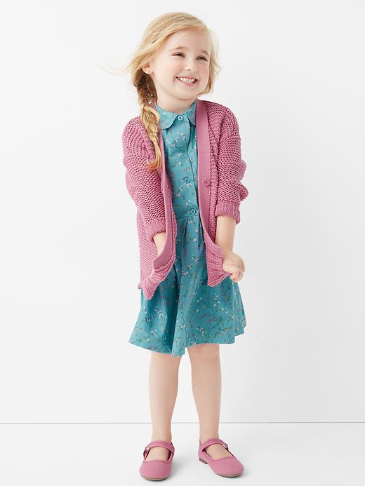View large product image 2 of 2. Textured hi-lo cardigan