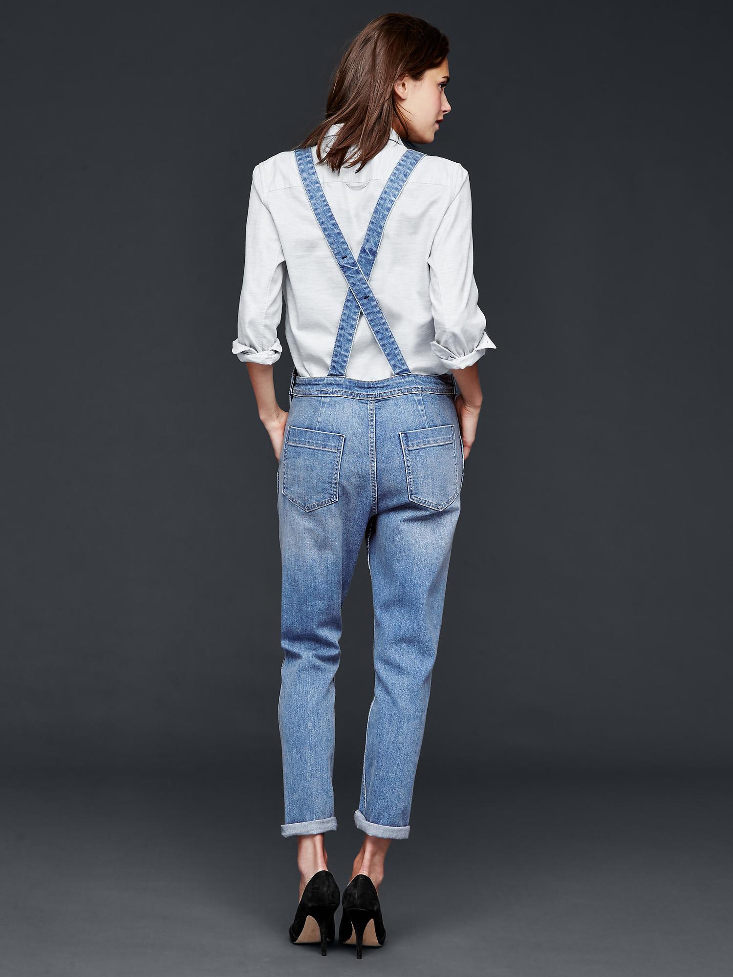 Женские комбинезоны Gap 1969 denim cross-back overalls — фото 2