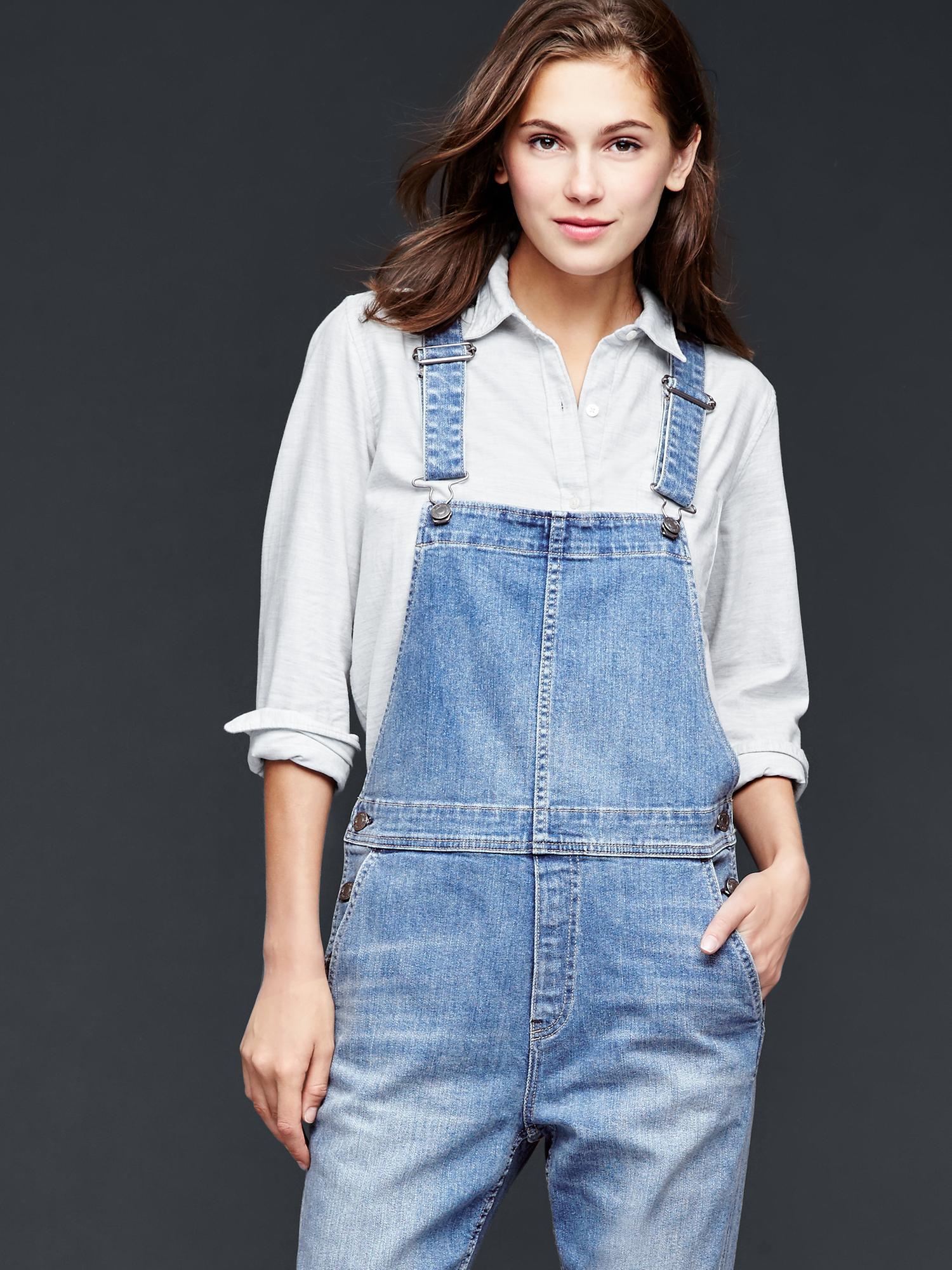 Женские комбинезоны Gap 1969 denim cross-back overalls — фото 3