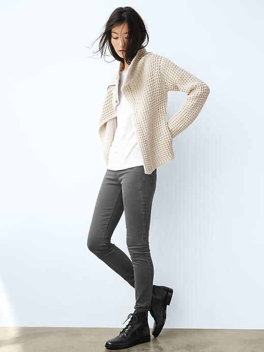 2 of 8 showing, with the color soft grey of product 1969 resolution pull-on seamed legging jeans