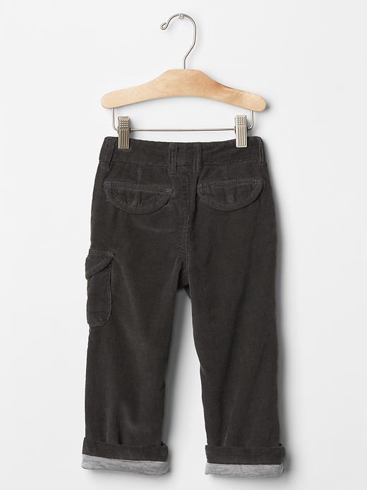 2 of 8 showing, with the color granite grey cord of product Jersey-lined cargo cords