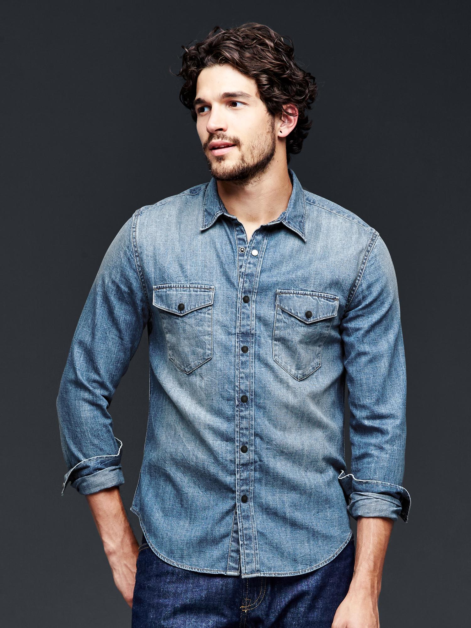 The gap denim shirt online